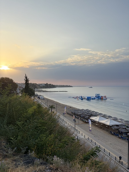 Sunrise at the central beach in Nea Kallikratia